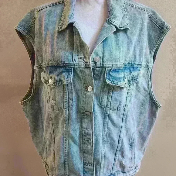 Highway Jean women's vintage Jean button-up sleeveless vest . Size 2x - Picture 1 of 12